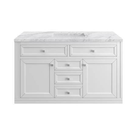 A large image of the James Martin Vanities 305-V48-3CAR-HW Glossy White / Brushed Nickel