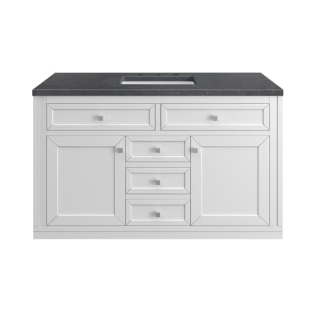 A large image of the James Martin Vanities 305-V48-3CSP-HW Glossy White / Brushed Nickel