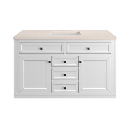 A large image of the James Martin Vanities 305-V48-3EMR-HW Glossy White / Matte Black