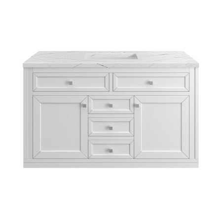 A large image of the James Martin Vanities 305-V48-3ENC-HW Glossy White / Brushed Nickel