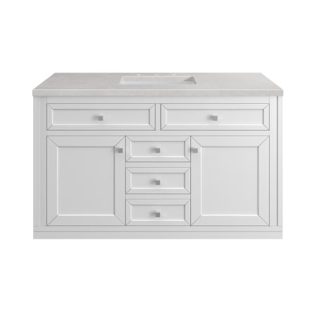 A large image of the James Martin Vanities 305-V48-3ESR-HW Glossy White / Brushed Nickel