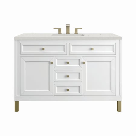 A large image of the James Martin Vanities 305-V48-3LDL Glossy White