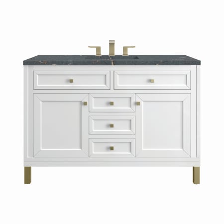 A large image of the James Martin Vanities 305-V48-3PBL Glossy White