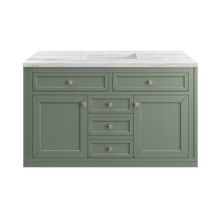 A large image of the James Martin Vanities 305-V48-3AF-HW Smokey Celadon / Brushed Nickel