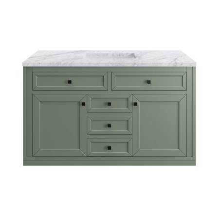 A large image of the James Martin Vanities 305-V48-3CAR-HW Smokey Celadon / Matte Black