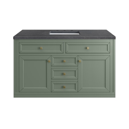 A large image of the James Martin Vanities 305-V48-3CSP-HW Smokey Celadon / Champagne Brass