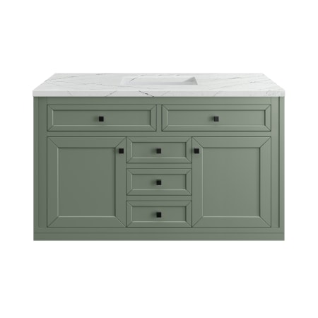 A large image of the James Martin Vanities 305-V48-3ENC-HW Smokey Celadon / Matte Black