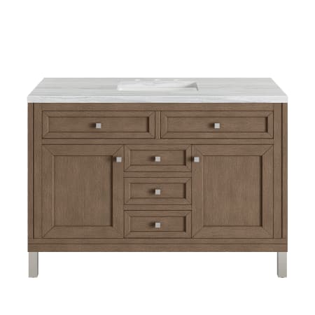 A large image of the James Martin Vanities 305-V48-3AF-HW White Washed Walnut / Brushed Nickel