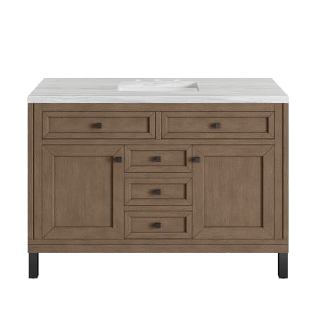 A large image of the James Martin Vanities 305-V48-3AF-HW White Washed Walnut / Matte Black