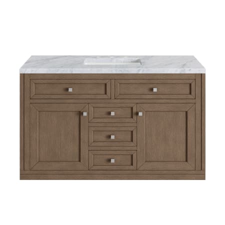 A large image of the James Martin Vanities 305-V48-3CAR-HW White Washed Walnut / Brushed Nickel