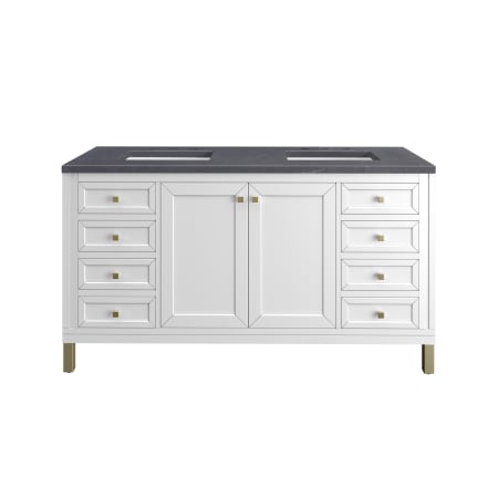 A large image of the James Martin Vanities 305-V60D-3CSP Glossy White