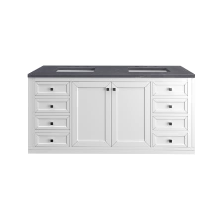 A large image of the James Martin Vanities 305-V60D-3CSP-HW Glossy White / Matte Black