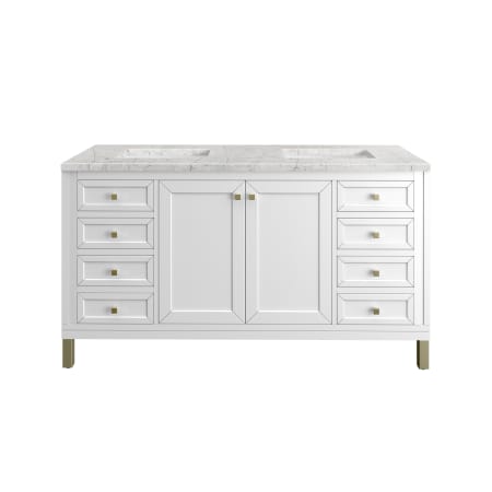 A large image of the James Martin Vanities 305-V60D-3EJP Glossy White