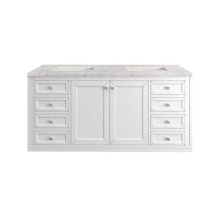 A large image of the James Martin Vanities 305-V60D-3EJP-HW Glossy White / Brushed Nickel