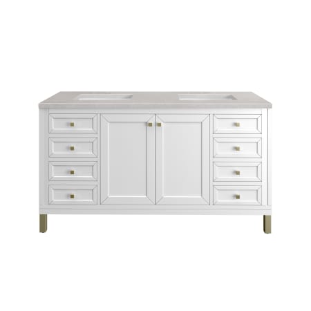 A large image of the James Martin Vanities 305-V60D-3ESR Glossy White