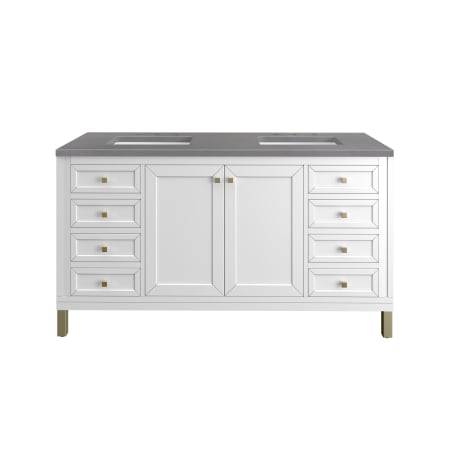 A large image of the James Martin Vanities 305-V60D-3GEX Glossy White