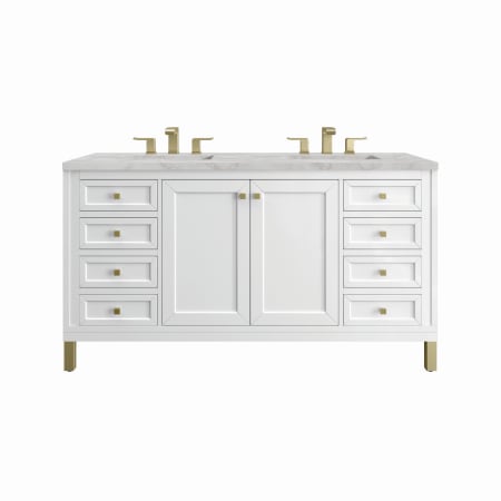 A large image of the James Martin Vanities 305-V60D-3VSL Glossy White