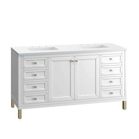 A large image of the James Martin Vanities 305-V60D-3WZ Glossy White