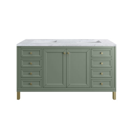 A large image of the James Martin Vanities 305-V60D-3CAR Smokey Celadon