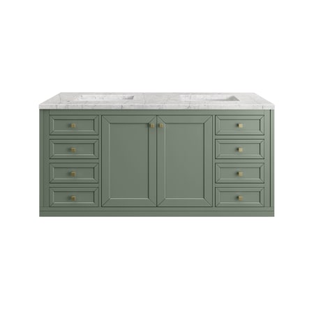 A large image of the James Martin Vanities 305-V60D-3EJP-HW Smokey Celadon / Champagne Brass