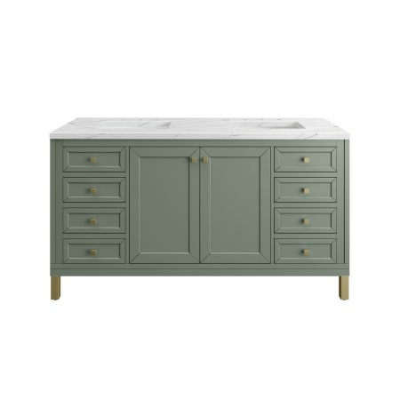 A large image of the James Martin Vanities 305-V60D-3ENC Smokey Celadon