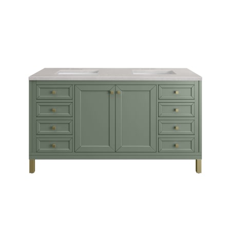 A large image of the James Martin Vanities 305-V60D-3ESR Smokey Celadon