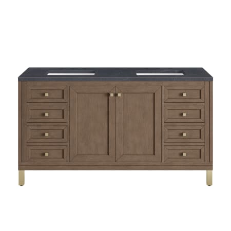 A large image of the James Martin Vanities 305-V60D-3CSP-HW White Washed Walnut / Champagne Brass