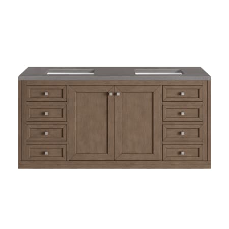 A large image of the James Martin Vanities 305-V60D-3GEX-HW White Washed Walnut / Brushed Nickel