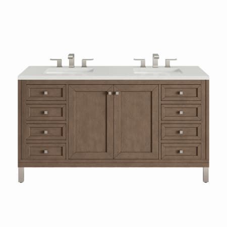 A large image of the James Martin Vanities 305-V60D-3LDL Whitewashed Walnut