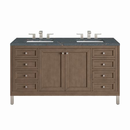 A large image of the James Martin Vanities 305-V60D-3PBL Whitewashed Walnut