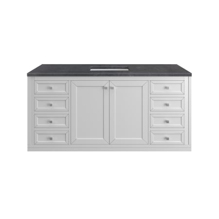 A large image of the James Martin Vanities 305-V60S-3CSP-HW Glossy White / Brushed Nickel