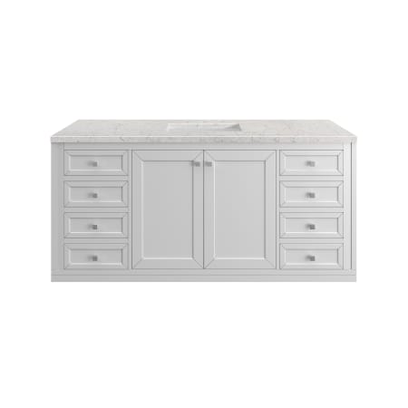 A large image of the James Martin Vanities 305-V60S-3EJP-HW Glossy White / Brushed Nickel