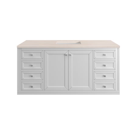 A large image of the James Martin Vanities 305-V60S-3EMR-HW Glossy White / Brushed Nickel