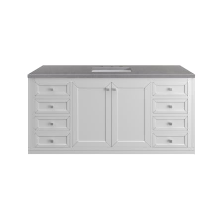 A large image of the James Martin Vanities 305-V60S-3GEX-HW Glossy White / Brushed Nickel