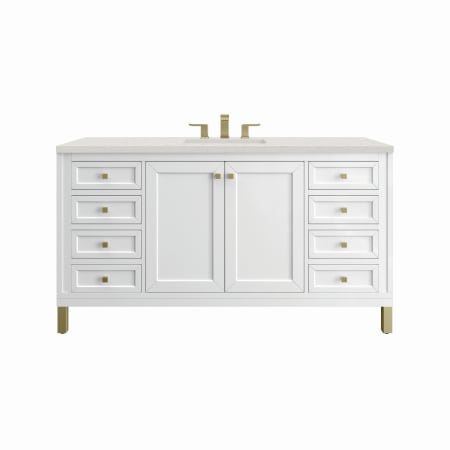 A large image of the James Martin Vanities 305-V60S-3LDL Glossy White