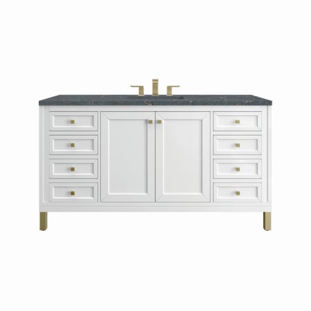 A large image of the James Martin Vanities 305-V60S-3PBL Glossy White