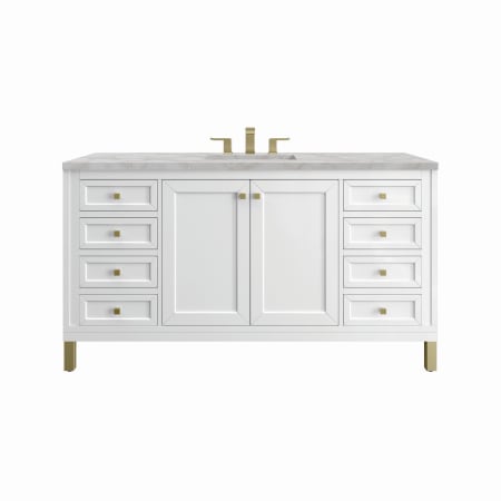 A large image of the James Martin Vanities 305-V60S-3VSL Glossy White