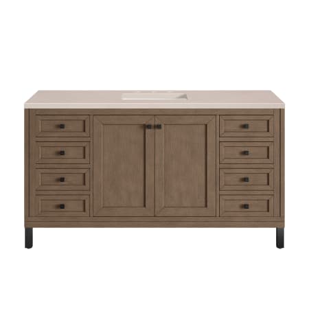 A large image of the James Martin Vanities 305-V60S-3EMR-HW White Washed Walnut / Matte Black