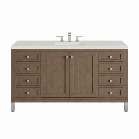 A large image of the James Martin Vanities 305-V60S-3LDL Whitewashed Walnut