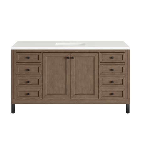 A large image of the James Martin Vanities 305-V60S-3WZ-HW White Washed Walnut / Matte Black