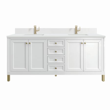 A large image of the James Martin Vanities 305-V72-1WZ Glossy White