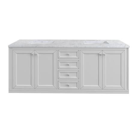 A large image of the James Martin Vanities 305-V72-3CAR-HW Glossy White / Brushed Nickel