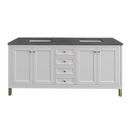 A large image of the James Martin Vanities 305-V72-3CSP Glossy White