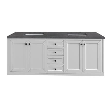 A large image of the James Martin Vanities 305-V72-3CSP-HW Glossy White / Matte Black