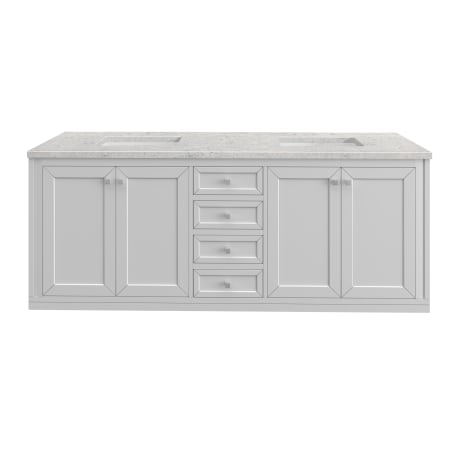 A large image of the James Martin Vanities 305-V72-3EJP-HW Glossy White / Brushed Nickel
