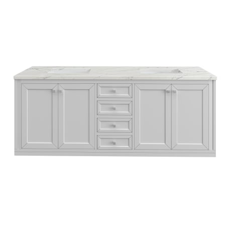 A large image of the James Martin Vanities 305-V72-3ENC-HW Glossy White / Brushed Nickel