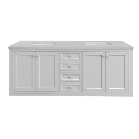 A large image of the James Martin Vanities 305-V72-3ESR-HW Glossy White / Brushed Nickel