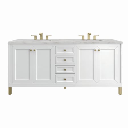 A large image of the James Martin Vanities 305-V72-3VSL Glossy White