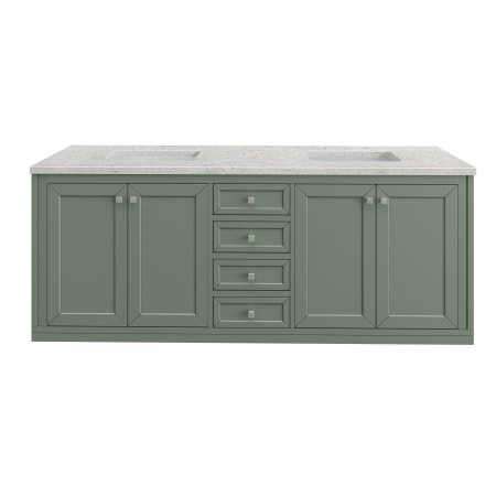 A large image of the James Martin Vanities 305-V72-3EJP-HW Smokey Celadon / Brushed Nickel