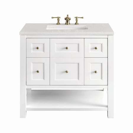 A large image of the James Martin Vanities 330-V36-3LDL Bright White